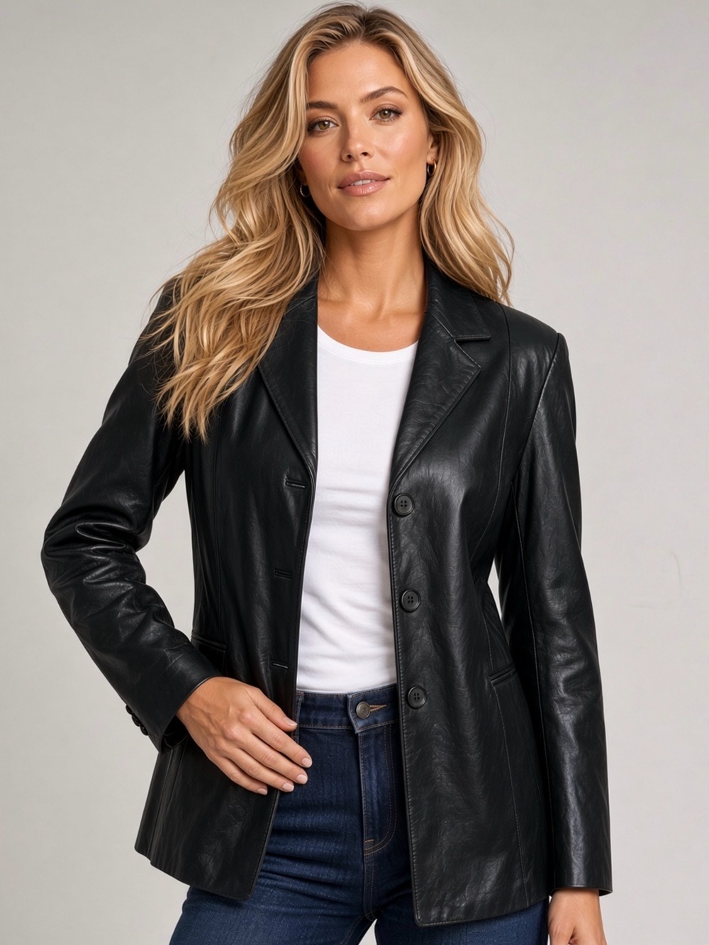 Ciro Citterio black soft leather blazer